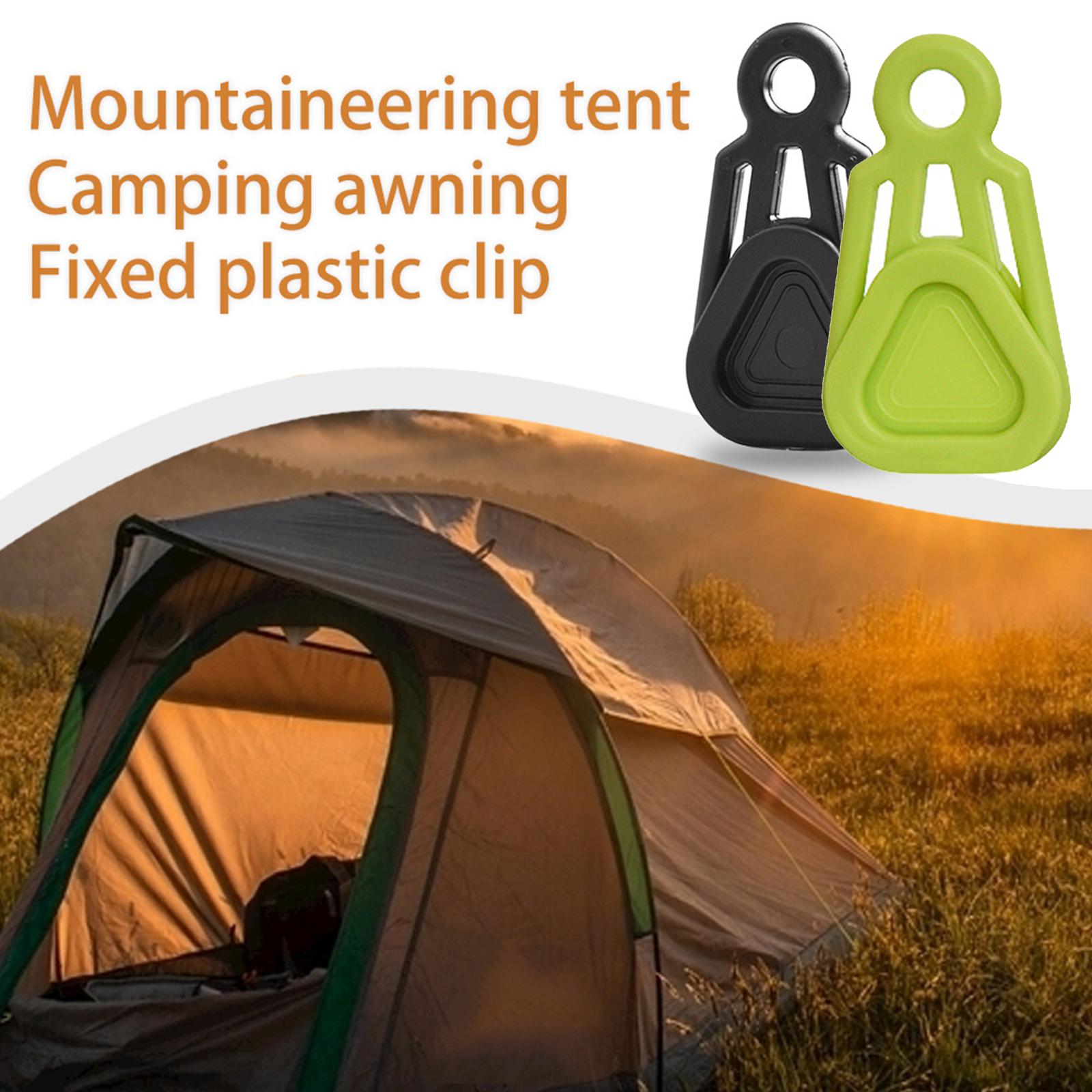 Cheap Goat Tents Outdoor Camping Tent Clip ABS Material Heavy Duty Wind Point Pull Clamp Part Color Rope Clip Hook 2 Awning Windproof Tent U3Y3   